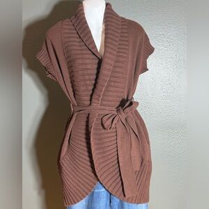 BCBGMaxAzria Brown Ribbed Knit Sweater